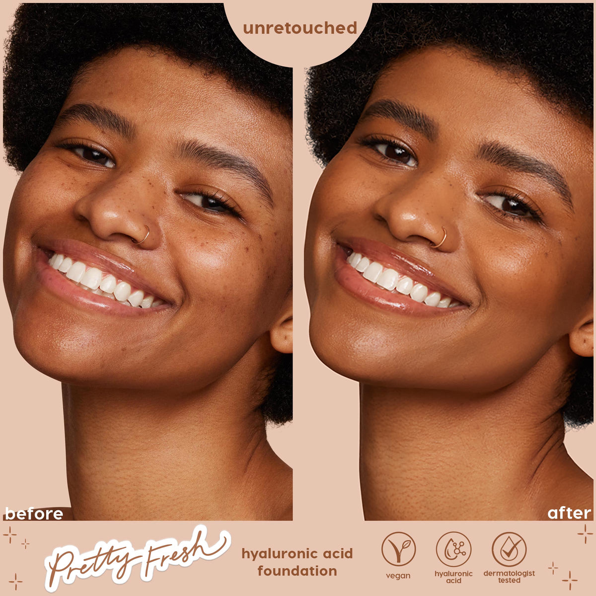 Pretty Fresh Hyaluronic Hydrating Foundation Medium Dark 145 W